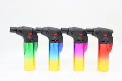 Creative Pistol Model Jet Torch Lighter Spray Gun Butane Two Flame Smoking Cigar