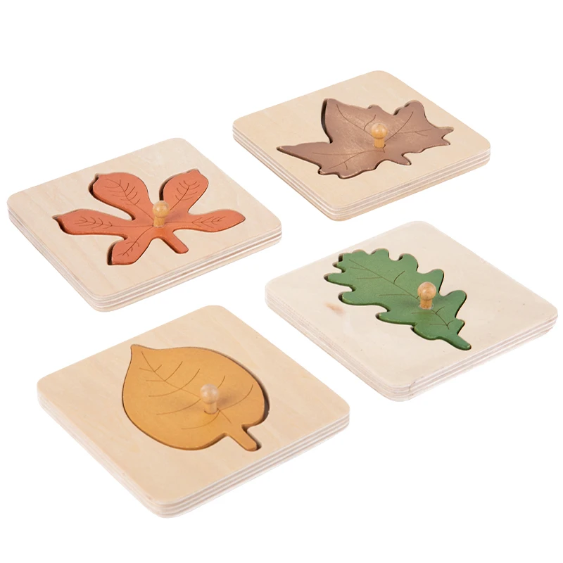 Wooden Montessori Leaf Sorting Puzzle Early Educational Preschool Learning Toys For Kids Educational Game Baby Toddler Toys