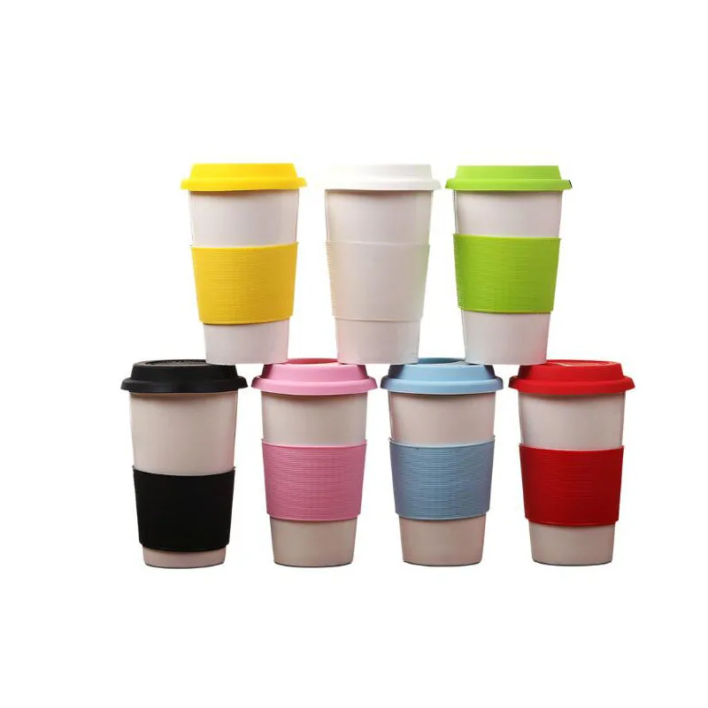 Double Wall China Ceramic Travel Mug With Silicone Lid