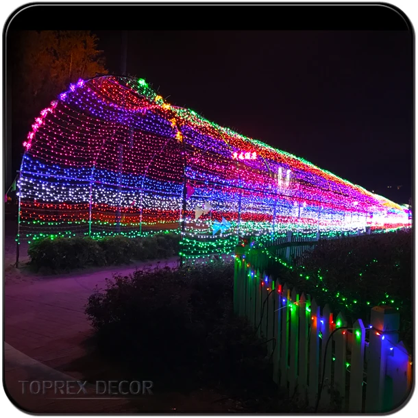 Outdoor Waterproof Customizable Giant Wedding Decoration Christmas Led Archway Park 3d tunnel light decorative arch motif light