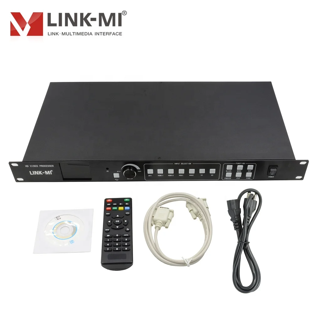 LINK-MI DVI + HDMI VGA CVBS светодиодный видео процессор 7 вход 3 выход бесшовные передачи PIP замораживание изображения на одной пуговице черный экран