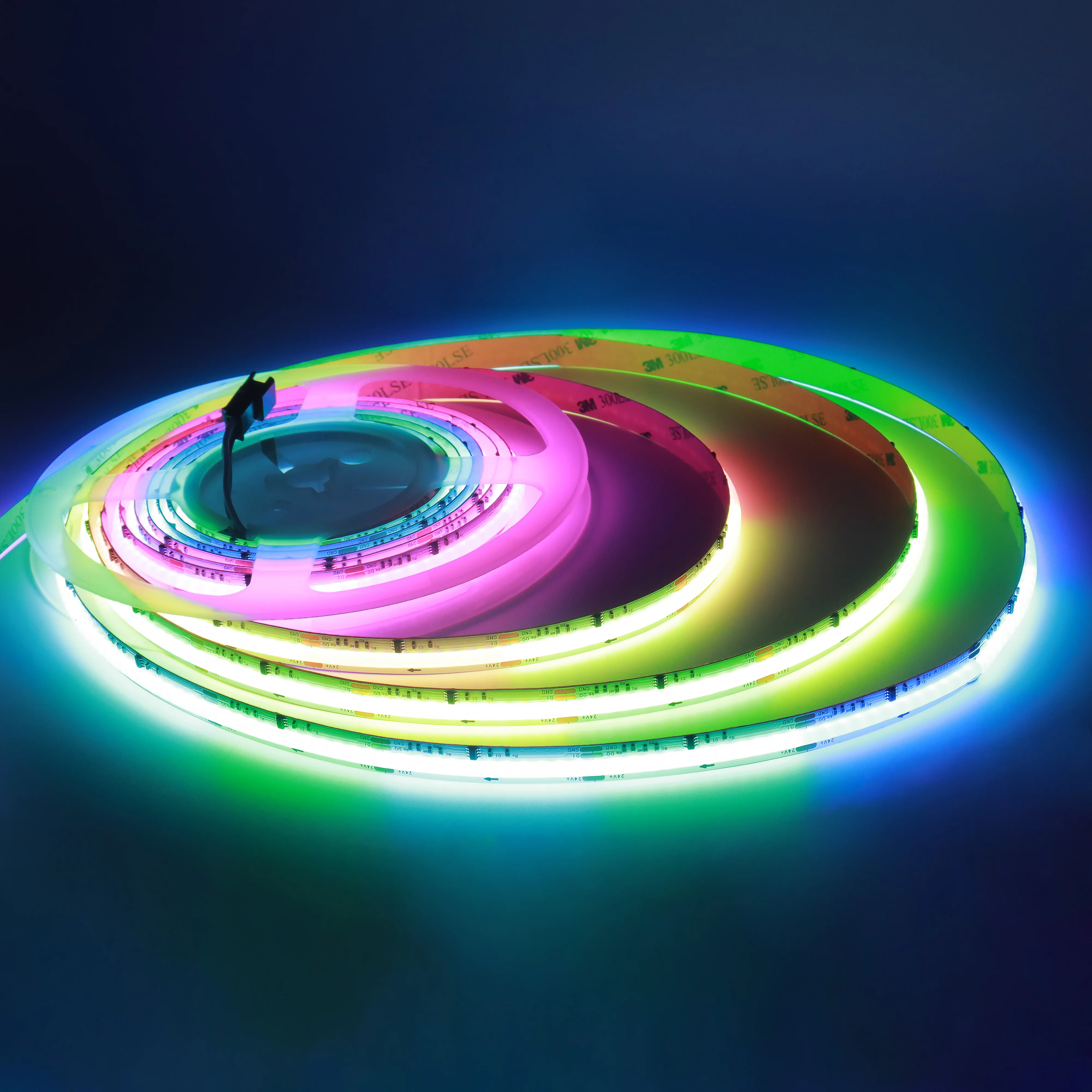High Brightness Dream Color Cob Led Strip 576D 12/24V Magic Color Addressable Rgb Rgbic Cob Led Strip Light
