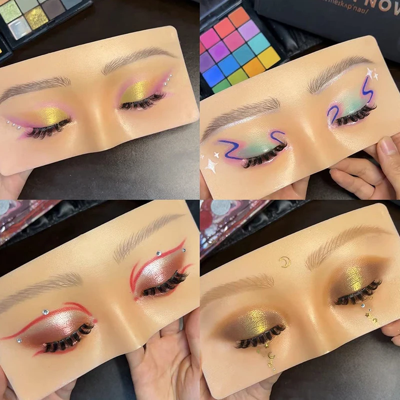 Makeup Board Eyebrow Tattoo Practice Face Skin Eye Makeup Training Silicone Practice Pad for Makeup Beauty Academy Cosmetic