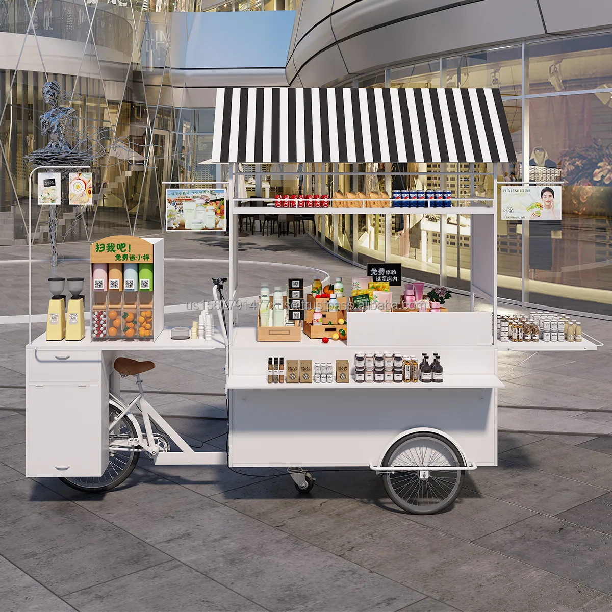 street vending food bike snack dessert stand coffee mobile food cart for sale on wheels vending machine