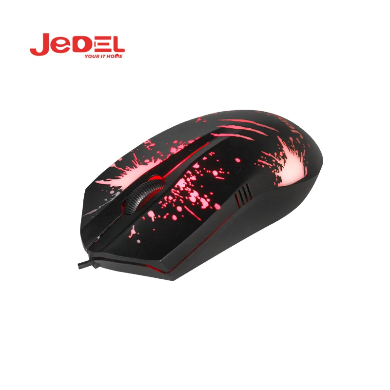 Jedel GM850 Laser Engraving Office Gaming 3D Buttons Mouse Wired LED Breathing Light Mouse