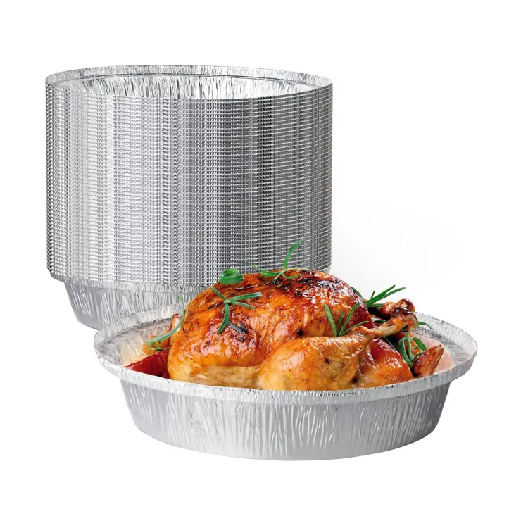 Reusable 7 Inch Round Aluminum Foil Pans With Clear Lids