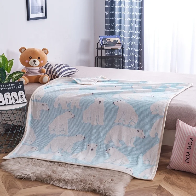 
DONGFANG hometextile fabric cute printed burnout flannel fleece throw luxury baby blankets 