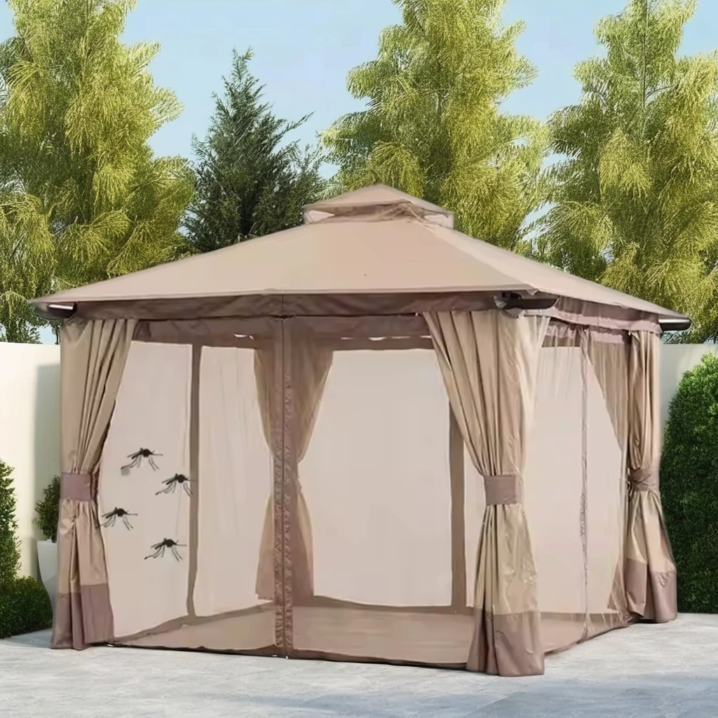 Оптовая продажа роскошный уличный садовый навес для беседки с противомоскитной сеткой всплывающая палатка в металлическом пластиковом каркасе