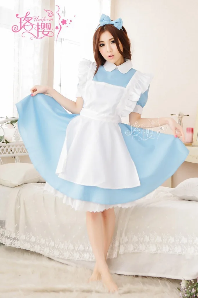 Halloween New Design Kid Alice fancy dress carnival Lolita Apron Maid Cosplay Dress Cosplay Costume