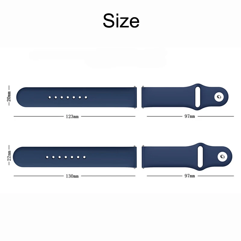 Rubber silicone rubber watch band 20 22mm compatible with smart galaxy active watch