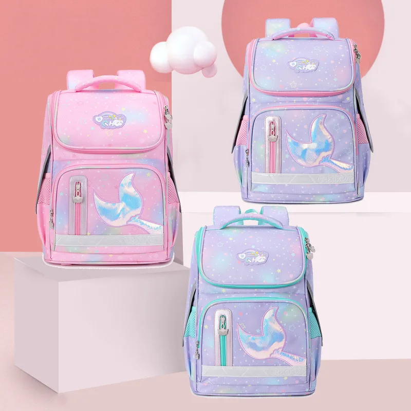 large capacity soft Embroidery fashion flower material  school bag kids backpack