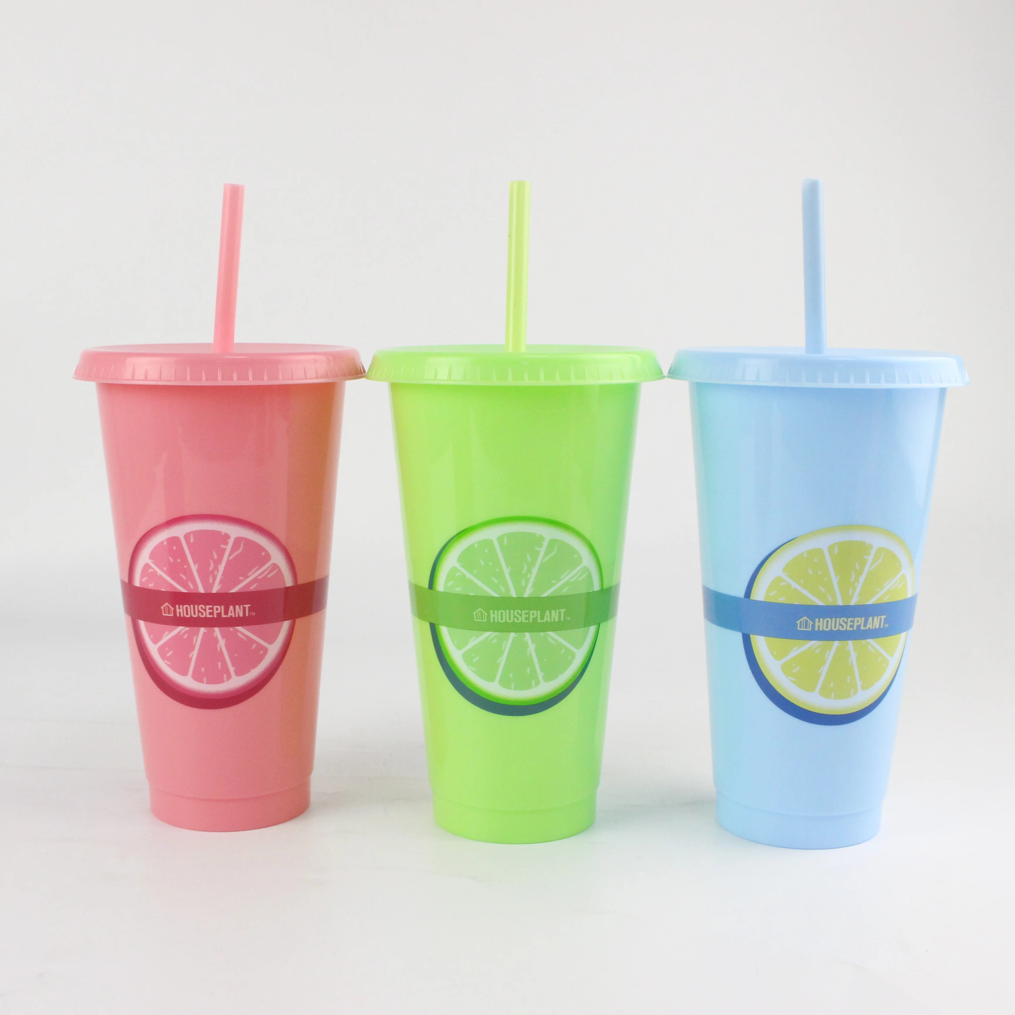 Reusable Plastic Cups with Straws & Lids:16oz Cold Iced Coffee Drinking Cup Straw Tumblers Travel Party Glitter Cups for Kids