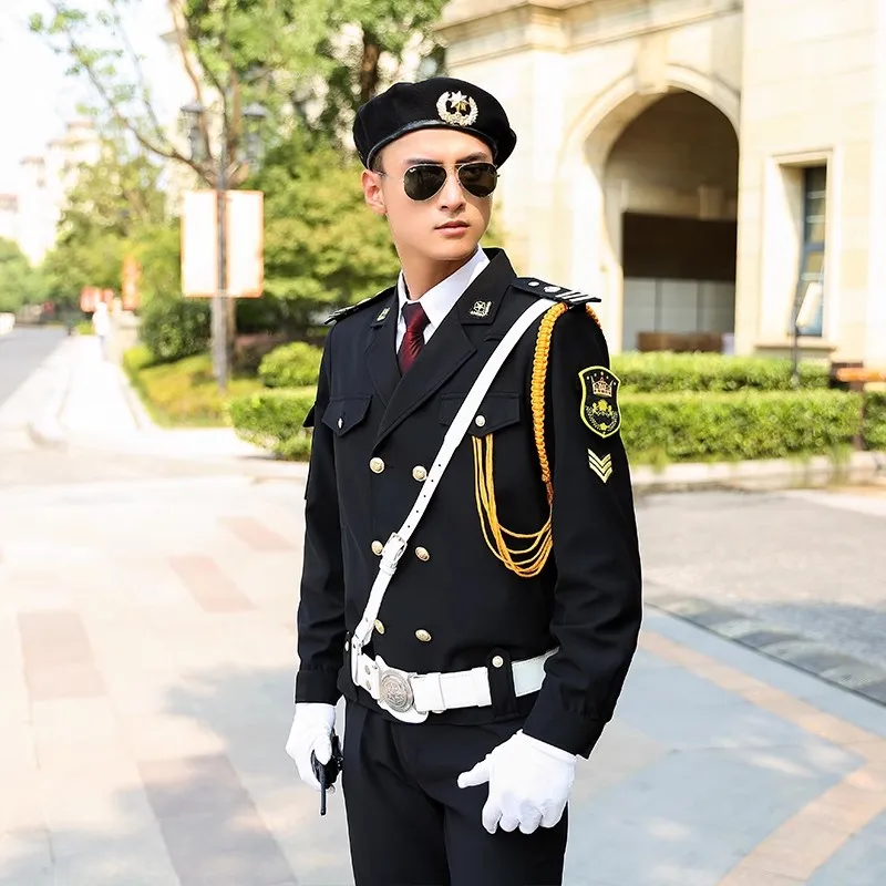 new red security uniform uniforms for property sales department hotel real estate image gate security uniform sets