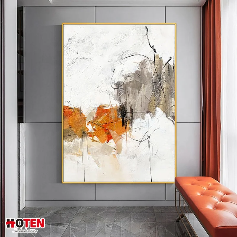 Original Design Handmade Abstract Oil Painting Canvas Scenery Wall Art Home Decoration Frame Mounted Printed Type