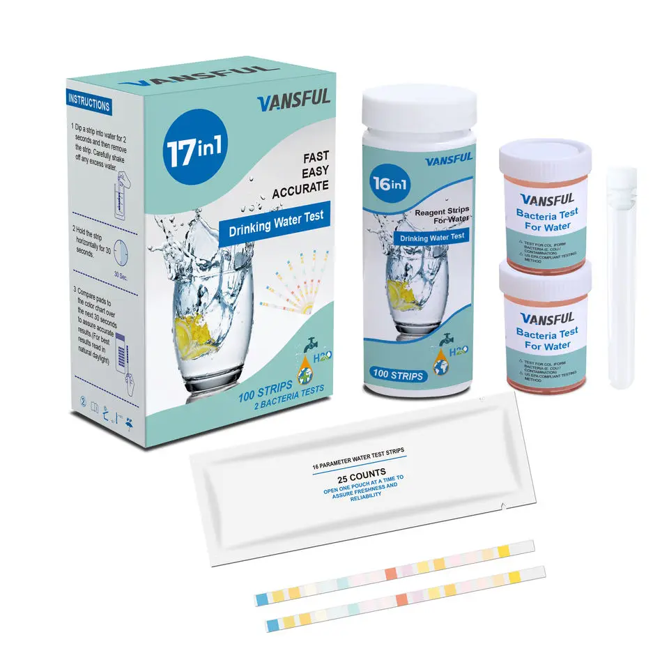 Good selling 2024 CE ISO Bacteria Tests Strips 17 in 1 test kits hardness coli for Drinking Water