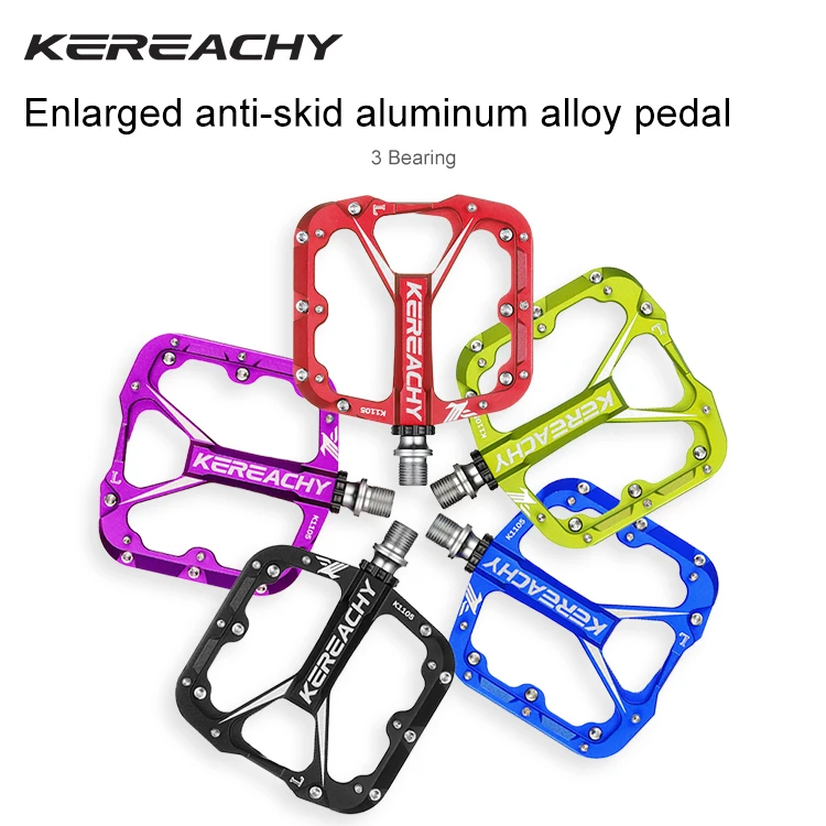 KEREACHY custom bicycle ultra light non-slip pedal bicycle 3 bearing pedal aluminum alloy bike flat pedal