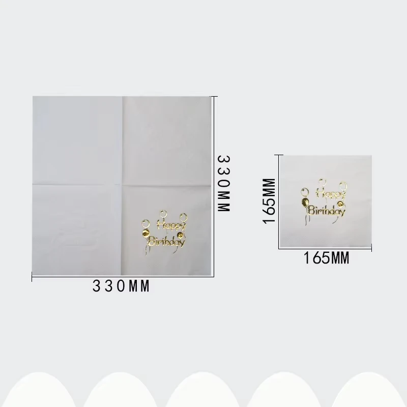 Wholesale Price Custom Gold Stamping Table Dinner Napkins Paper For Birthday Party Wedding Decoration
