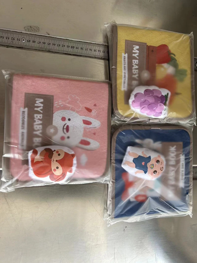 Educational Toy Black And White Soft Cloth Book Touch And Feel Books Creative Animal Crinkle Tails Soft Cloth Book Toy