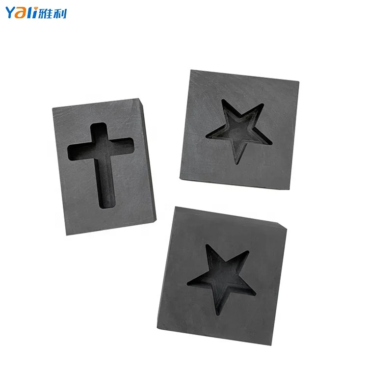 Factory price High Pure Graphite Crucible Size Custom Graphite Molds with Heart Style Star Style Cross Style