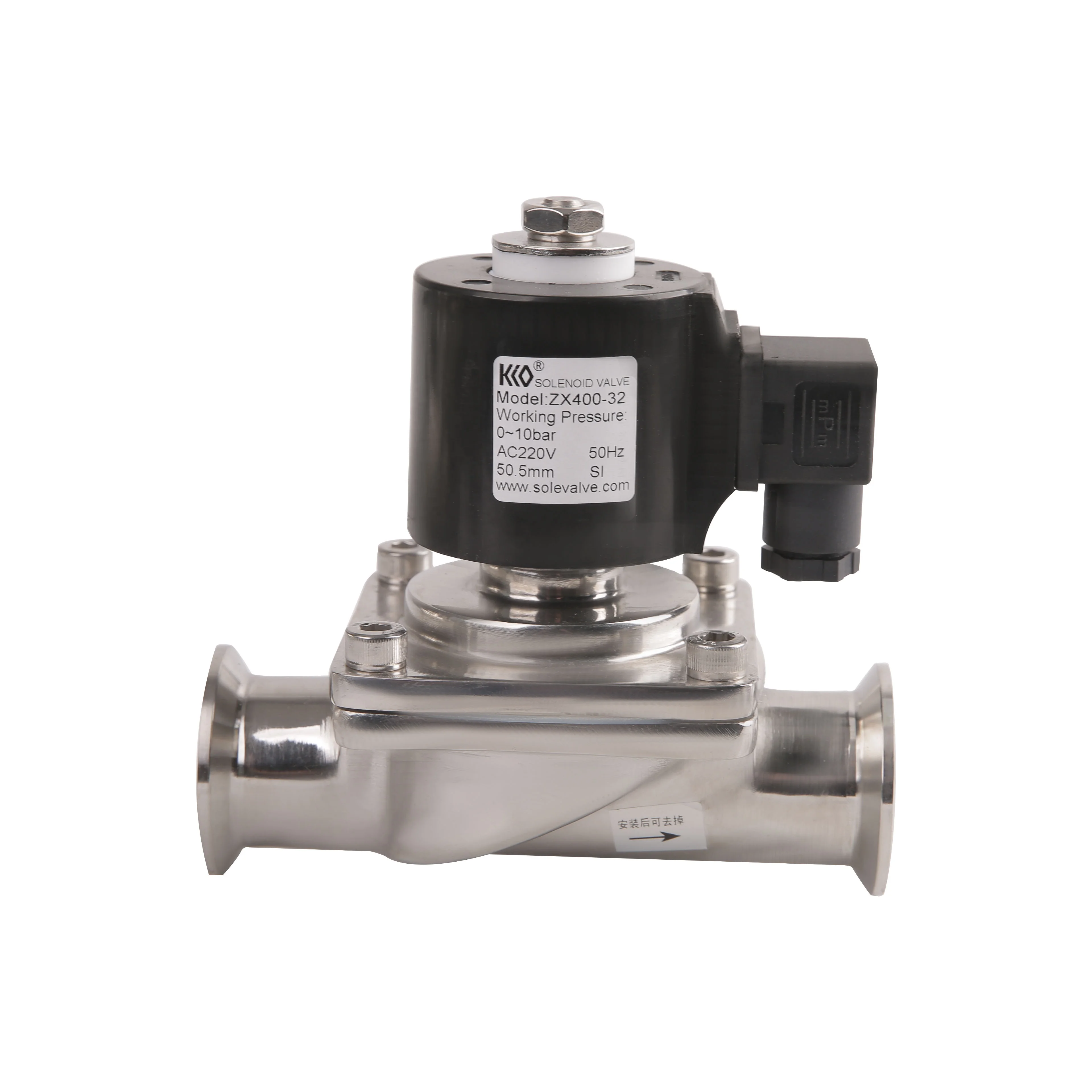 KIO solenoid valve normally open sanitary food grade clamp type SS304 solenoid valve