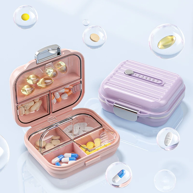 Portable  Pharmacy Vitamin Dispenser Daily Tablet Organizer Weekly Medicine case 7 Days 7 Compartments Plastic Pill Box