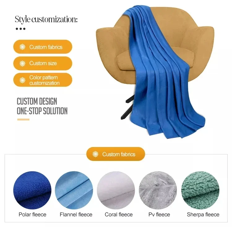 Winter Fleece Throw Blanket Polyester Plain Knitted Plush Mink Flannel Blanket For Bedding
