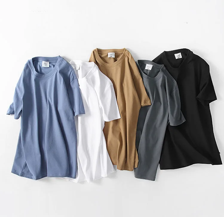 Oem customized 180g drop shoulde round neck t shirt high-quality 100% Cotton logo Printing embroidered men plus size t-shirts