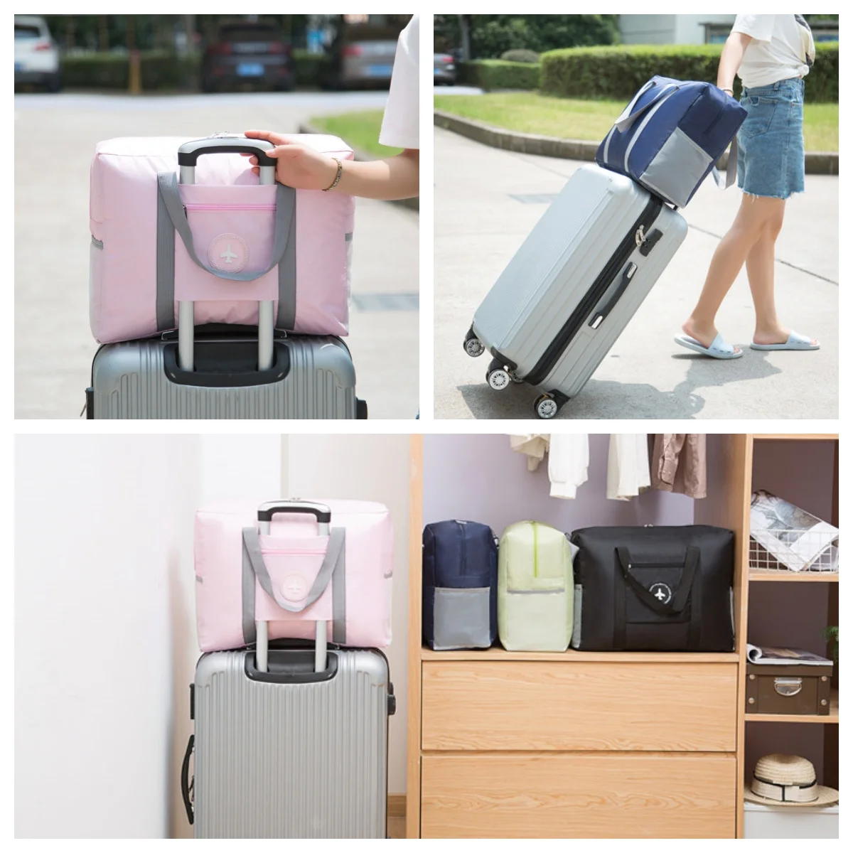 Fashion Small Fresh Trolley Bag Wholesale Portable Hand Luggage with Zipper Closure Clothing Storage Bag for Travel