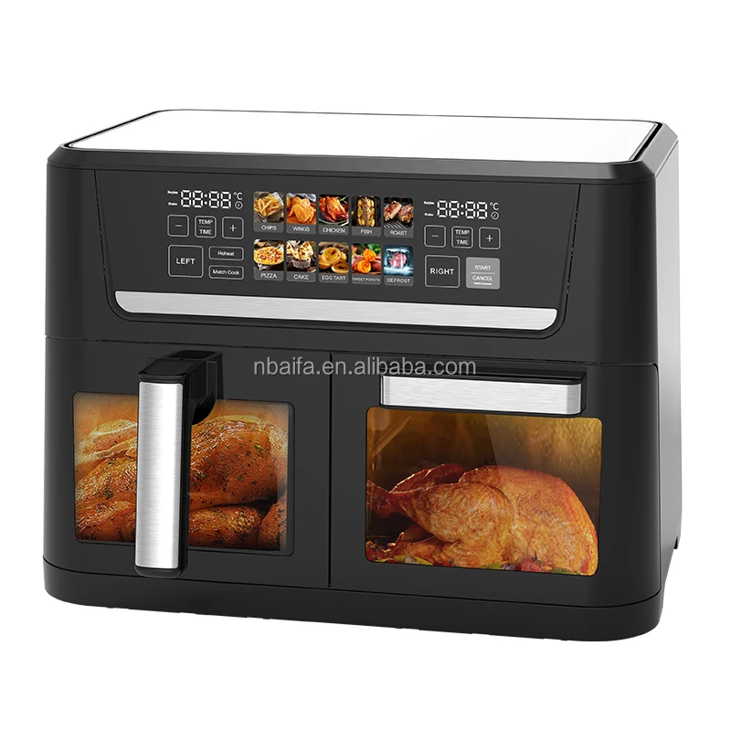 Aifa Factory Customization High Quality Dual air Fryer 4.5L+4.5L Smart Home Appliance No Oil Digital Touch air Fryer with Window