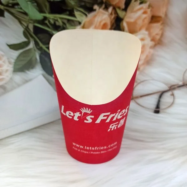 14oz Disposable French Fries Cups, Appetizer Snack Cups with Bamboo Cocktail Picks Set