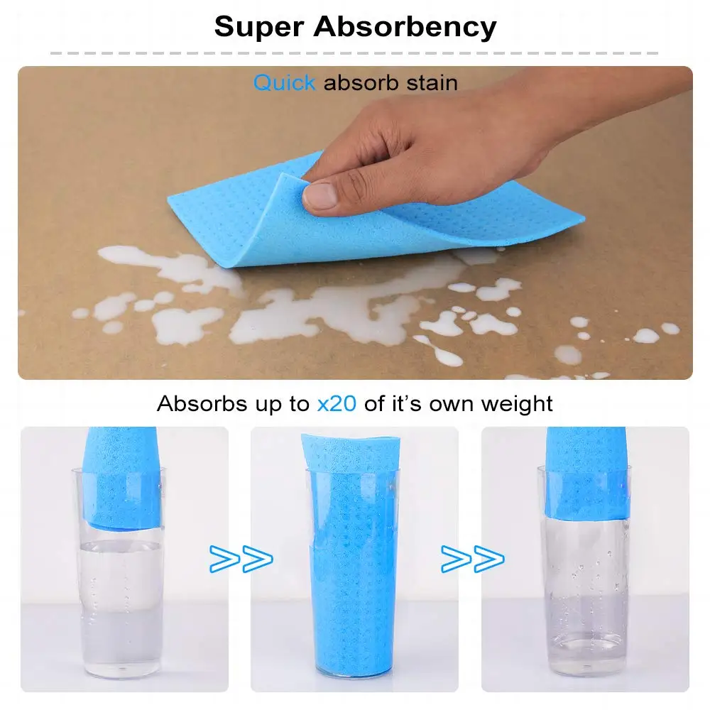 Colorful Swedish Dishcloth Reusable Cleaning Kitchen Sponge Cloth Wood Pulp Cotton Super Absorbent Drying Eco-Friendly Non-woven