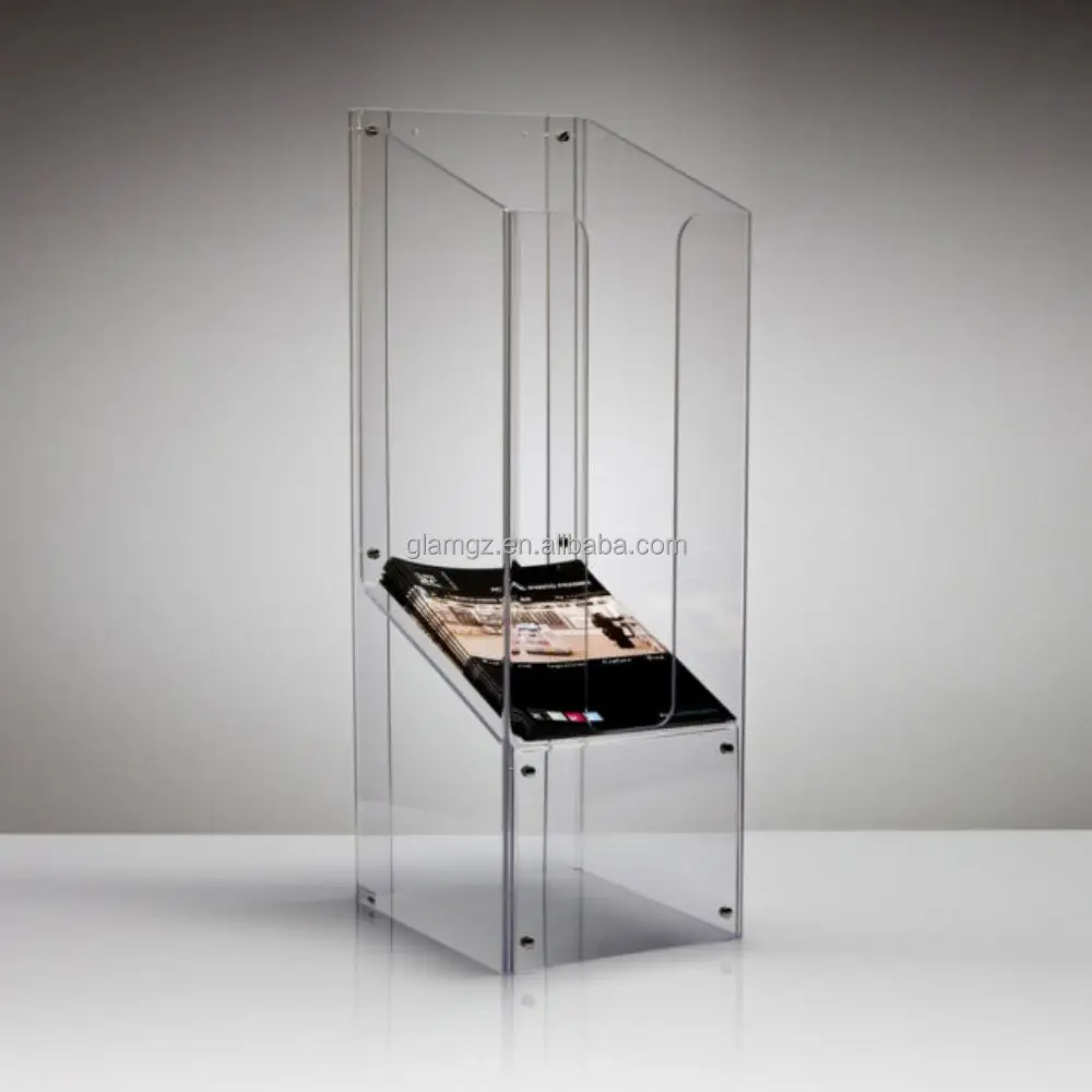 Display Hotel Information Rack Ctalogue and Reference Racks Hotel Acrylic Newspaper Pack Magazine Display Stand