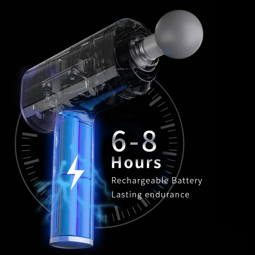 
new fitness rechargeable battery cordless deep muscle massage gun 
