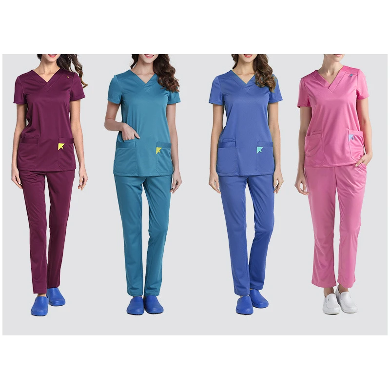 Soft  good quality fashionable  best design hospital staff nurse  uniforms scrub set