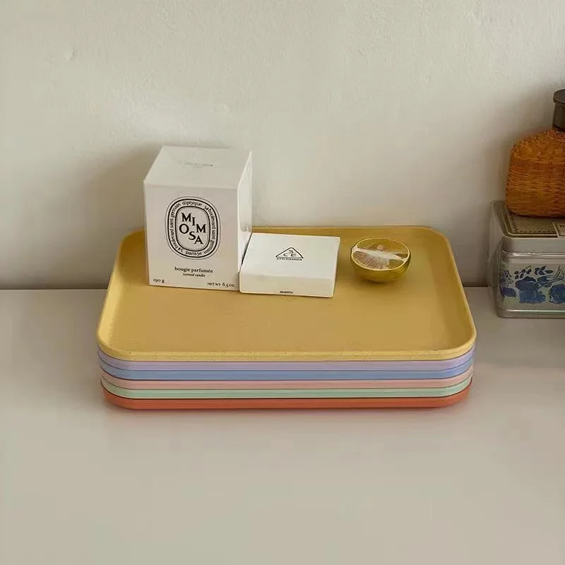 Eco-friendly plastic wheat straw fiber tableware rectangular plate household simple fruit plate dessert plate