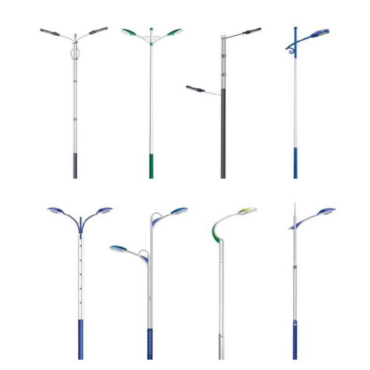 
BR SOLAR 5~15m antique Custom 8m aluminium solar led street lighting pole galvanized steel road street light poles 