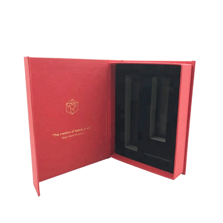 Luxury Paper Cardboard Magnetic Book Shaped Gift Lipstick Skincare Perfume Boxes Packaging Set Cosmetic For Cosmetics