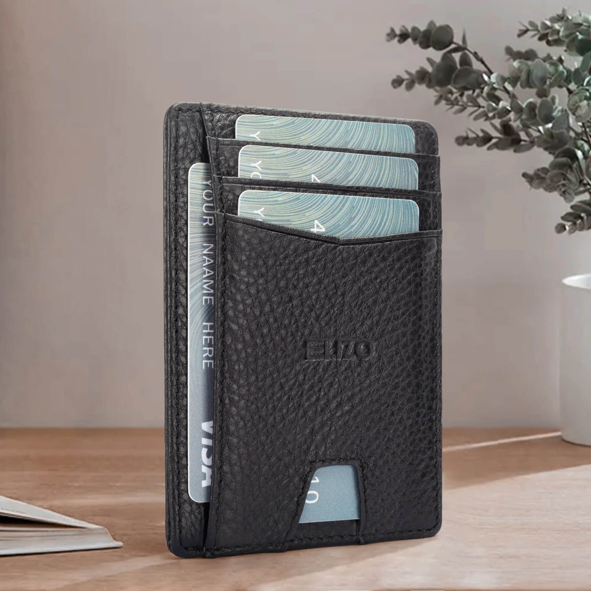 Оптовая Продажа с фабрики чехол для карт передним карманом кошелек мужчин RFID блокирующий тонкий кожаный держатель кредитных отделением удостоверения личности