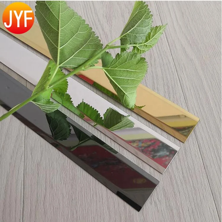 CL106 Stainless Steel Finishing Edge Trim Wall Trim Decorations Metal Flexible Stainless Steel Mirror Decorative flat trim