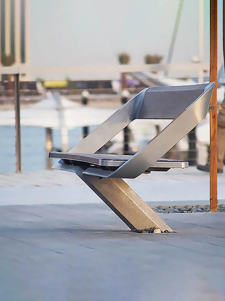 Modern Fiberglass Swan Street Garden Bench Seat Outdoor Furniture Park Patio Benches Nordic Wooden Bench