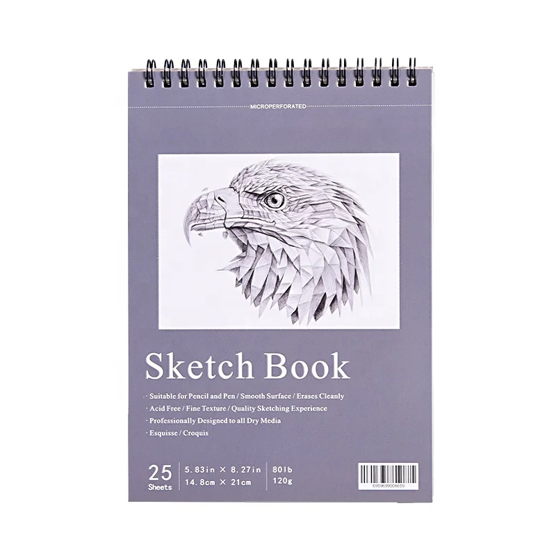 Factory Directly Sale Art Drawing Black Sketch Book Hardcover Watercolor Custom Sketchbook for Student