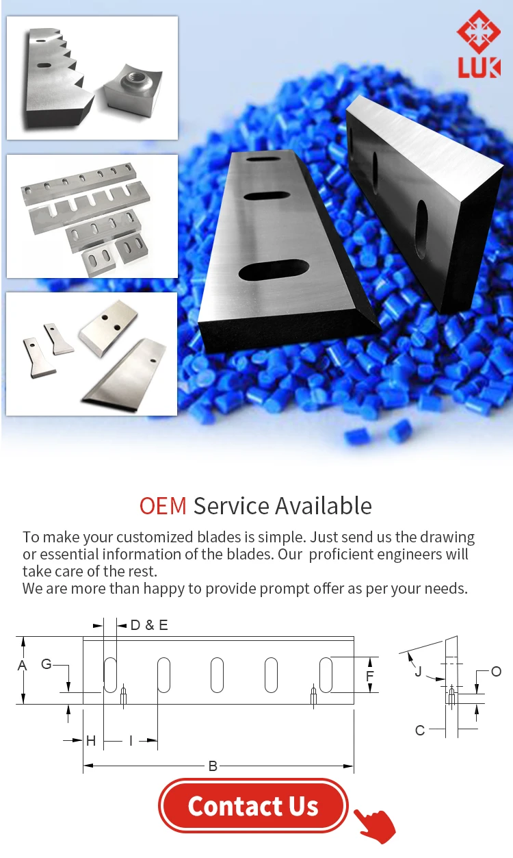 Plastic Recycling Granulator Machine Saw Blade Shredder Blades 385mm Crushing Knives