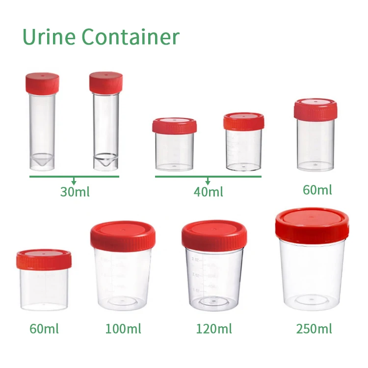 Laboratory Medical Sterile Urine Sample Collection Plastic Disposable Specimen Container 120ml