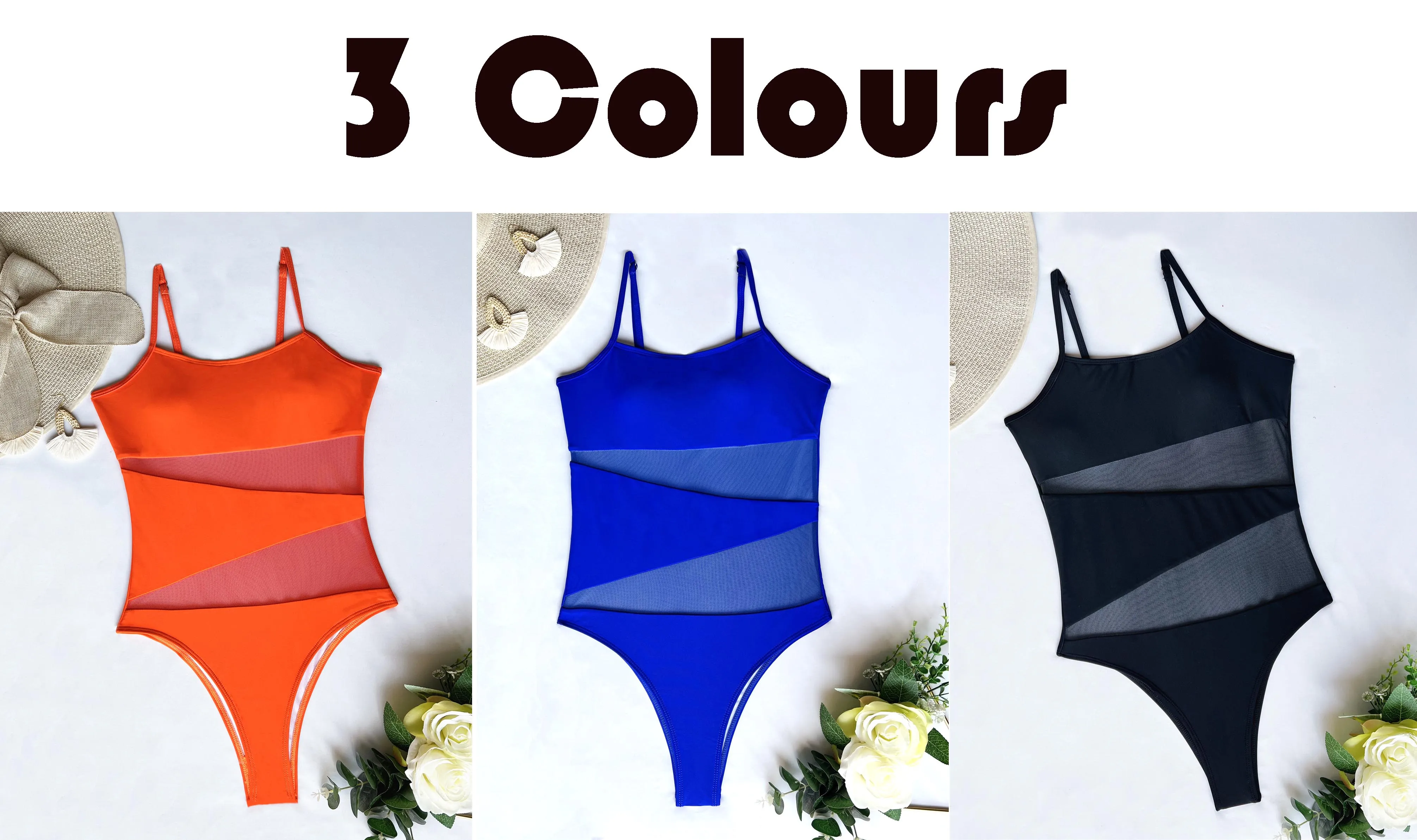 2022 One Piece Tank Bikini Mesh Nylon Swimsuit Thong Bottom High Quality Beachwear Sexy See Through Sexy Bikini