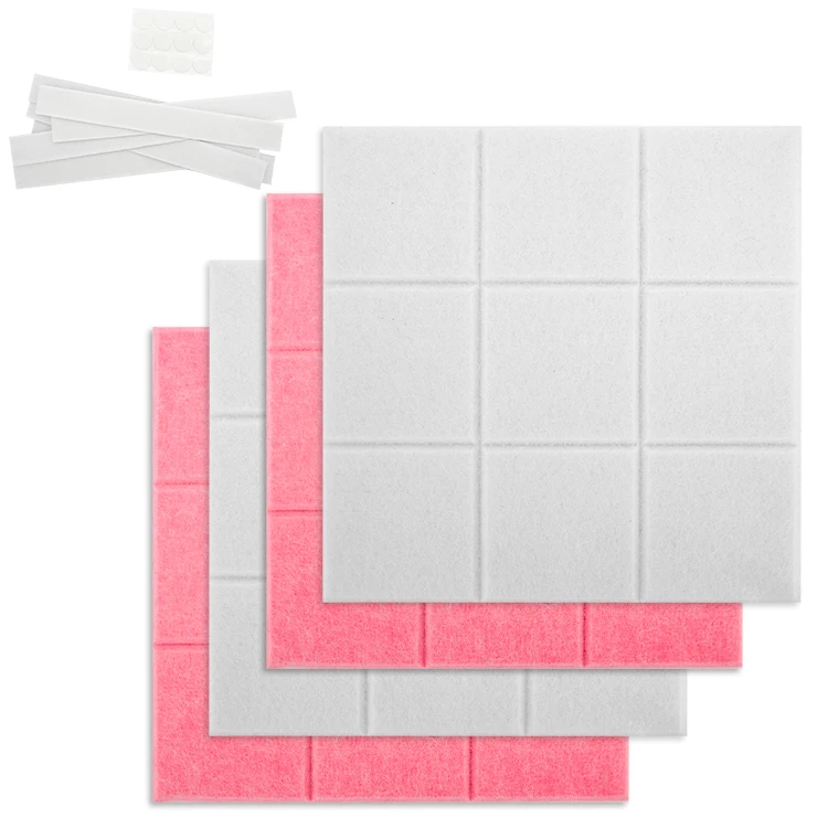 
Custom Irregular Notice Felt Pin Board Wall Mounted Colorful Fabric Tile Board-Self Adhesive 