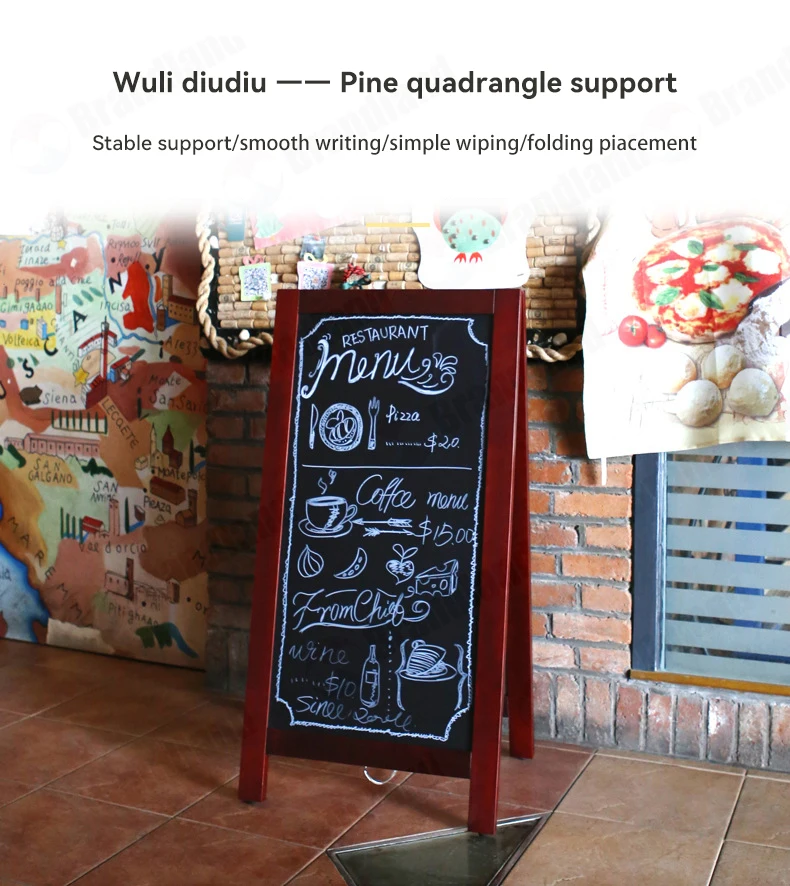 Наружная A-образная доска для письма деревянная бара ресторана меню дисплей рекламная