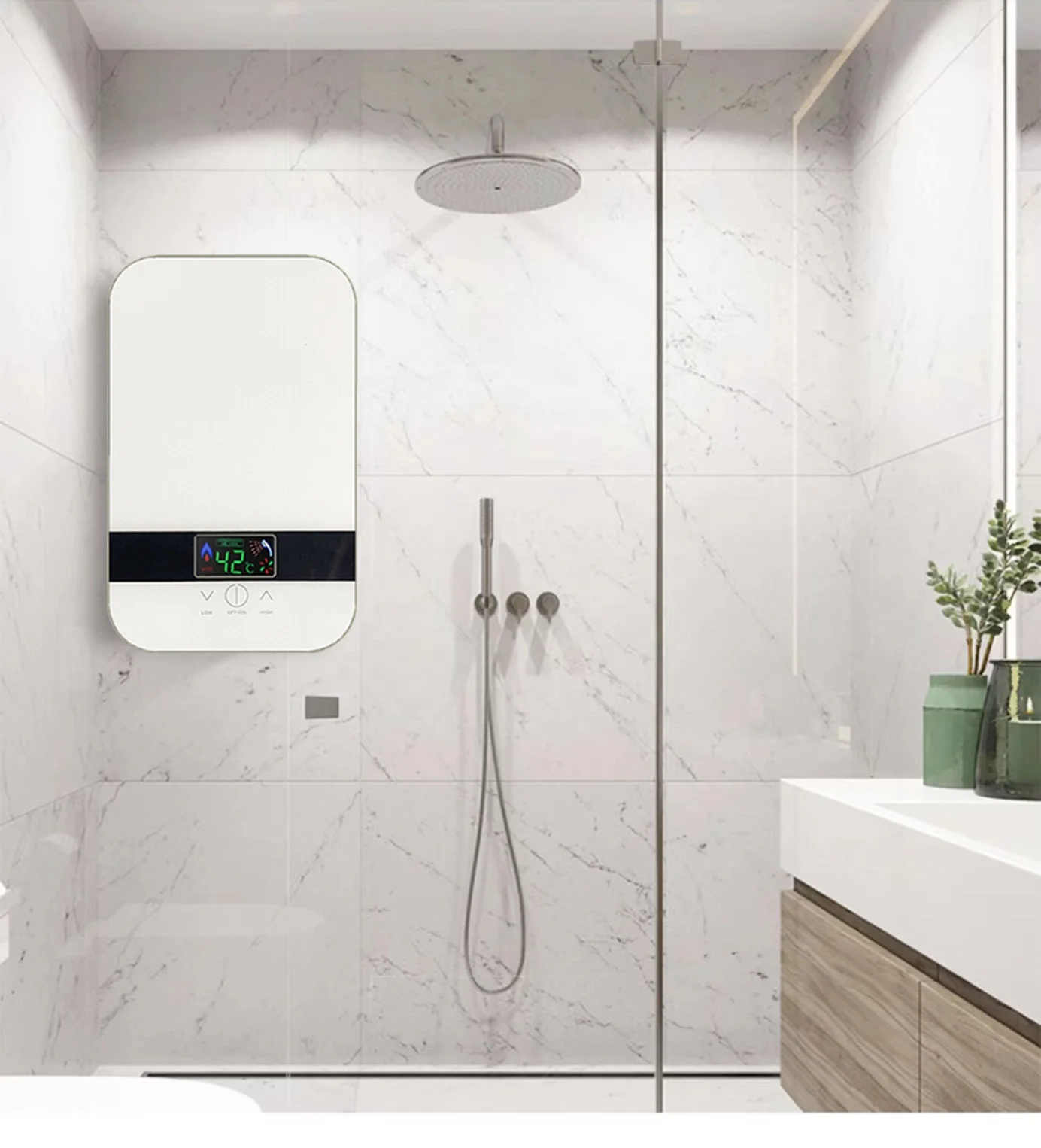 Panason Lecston Atmor Titan Hotter Slim Type Circulation Electric Induction Instant Tankless Hot Water Heater For Mexico/Thail