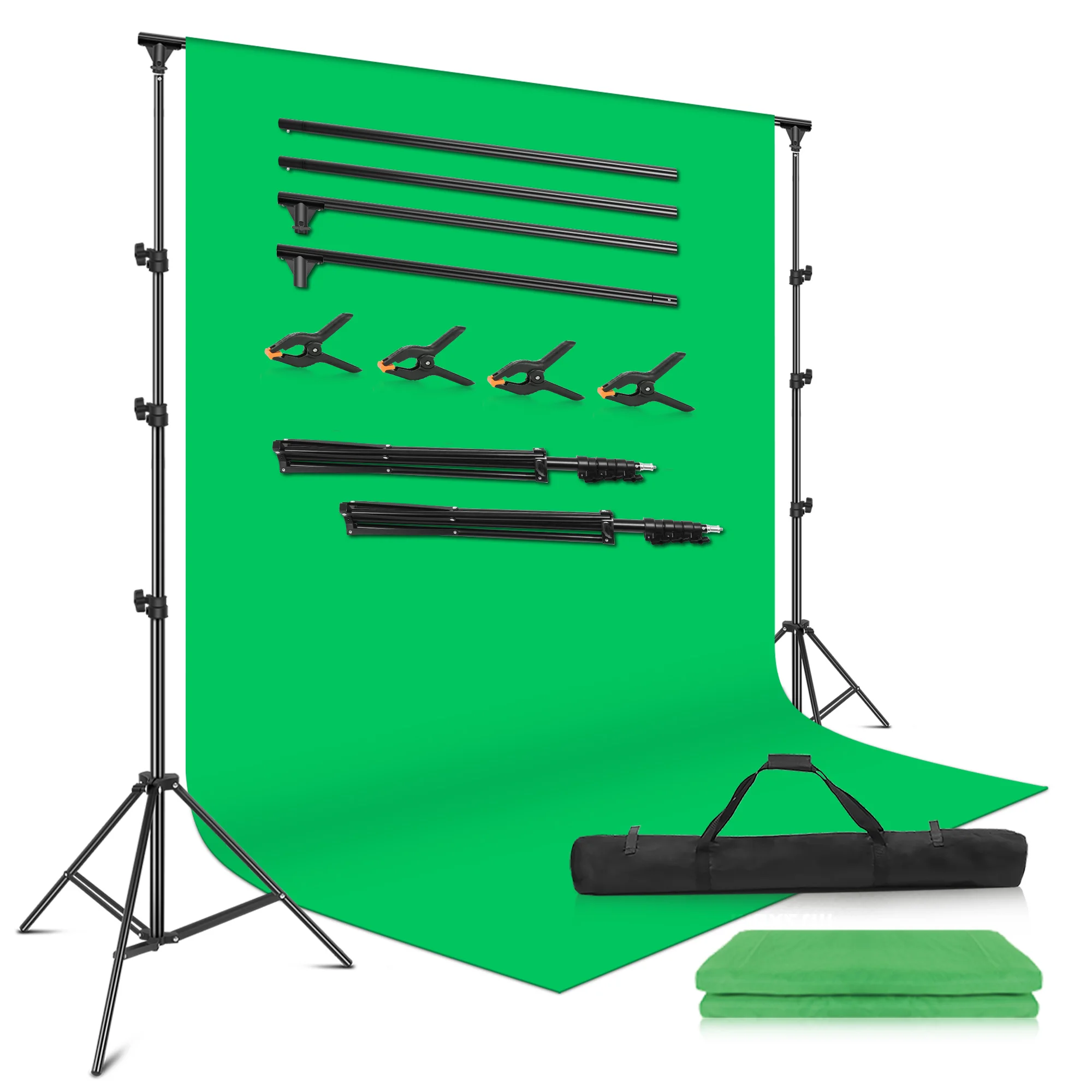 Регулируемая подставка для фона для фотостудии 8,5x10 футов, система поддержки фона из муслина с зажимами для переноски сумки