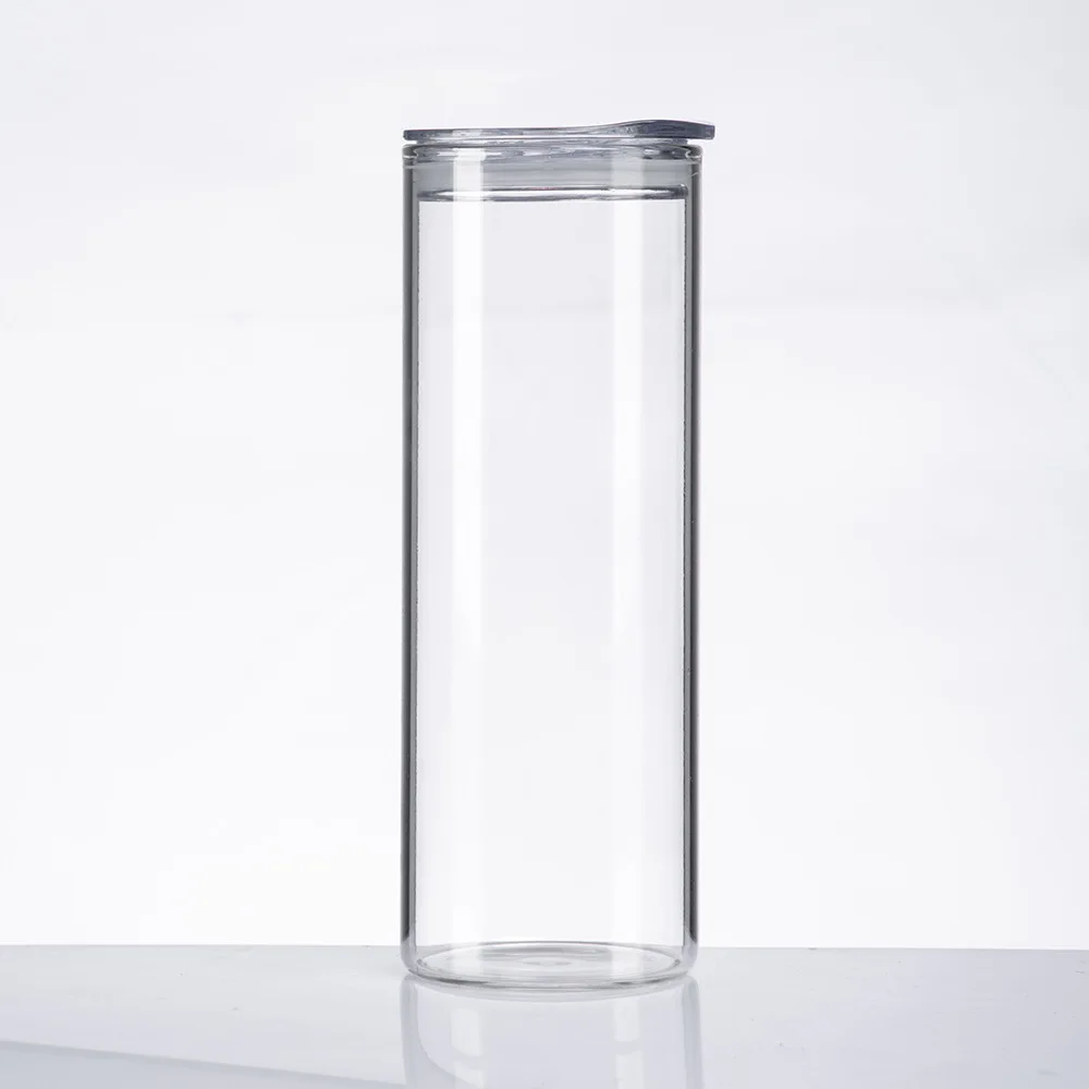 Wholesale Sublimation Beer Can Shaped Glass Cup Frosted Glass Sublimation Tumbler With Straw