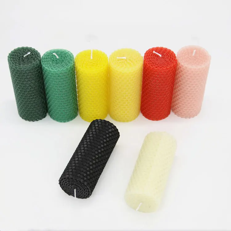 Candle Supplier Environment Eco-Friendly Hand Rolled  Beeswax Pillar Candles